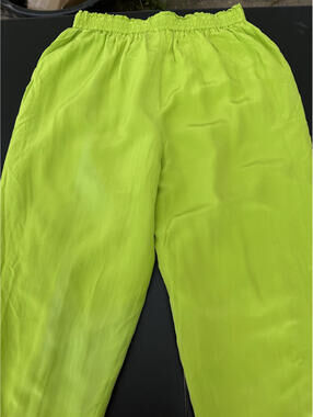Diane Gilman Silk Neon Green Pants P/L